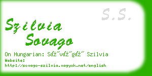 szilvia sovago business card